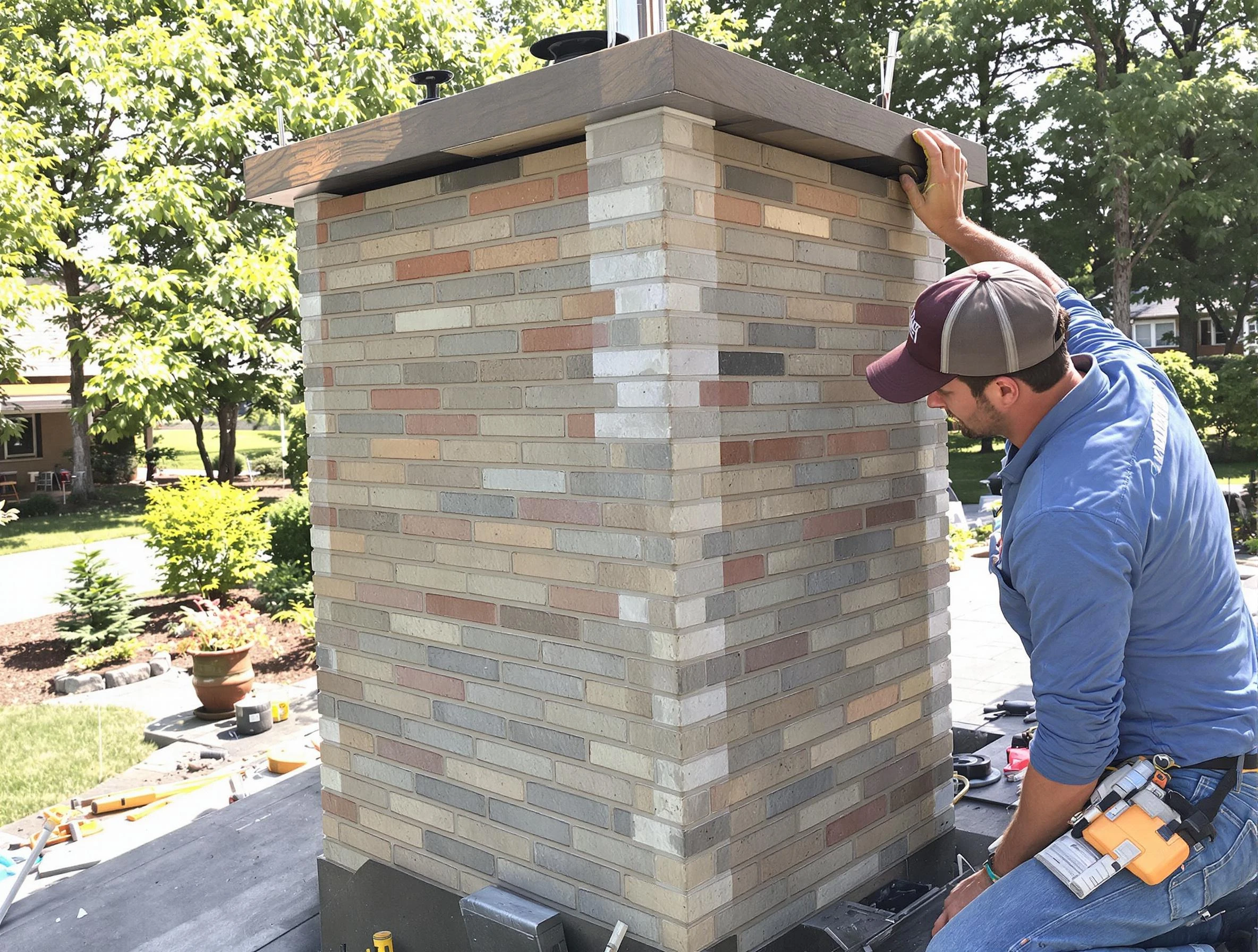 Manchester Chimney Sweep completing a modern chimney remodel in Manchester, NJ
